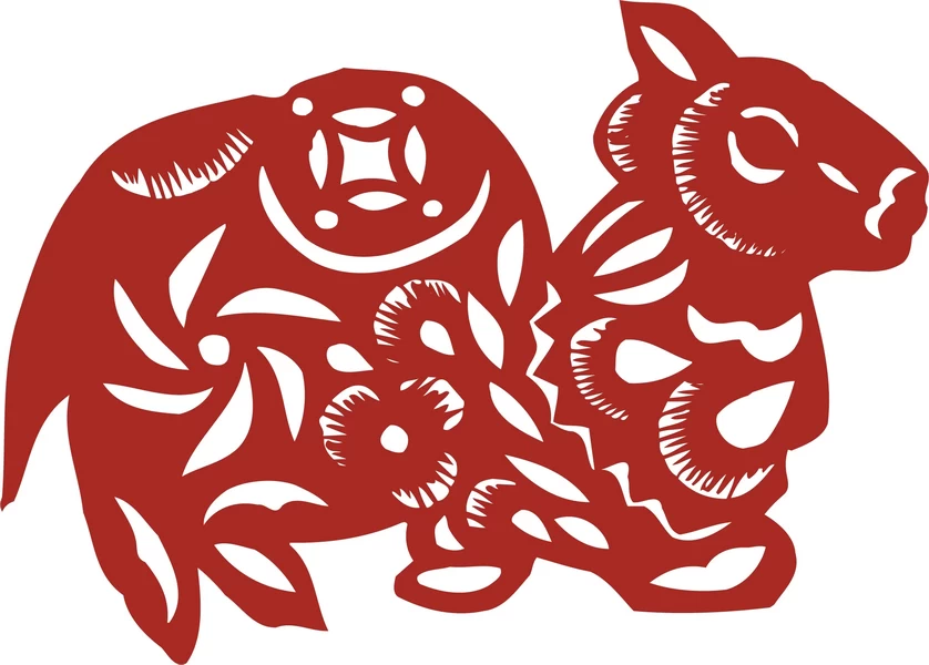 中国风中式传统喜庆民俗人物动物窗花剪纸插画边框AI矢量PNG素材【518】